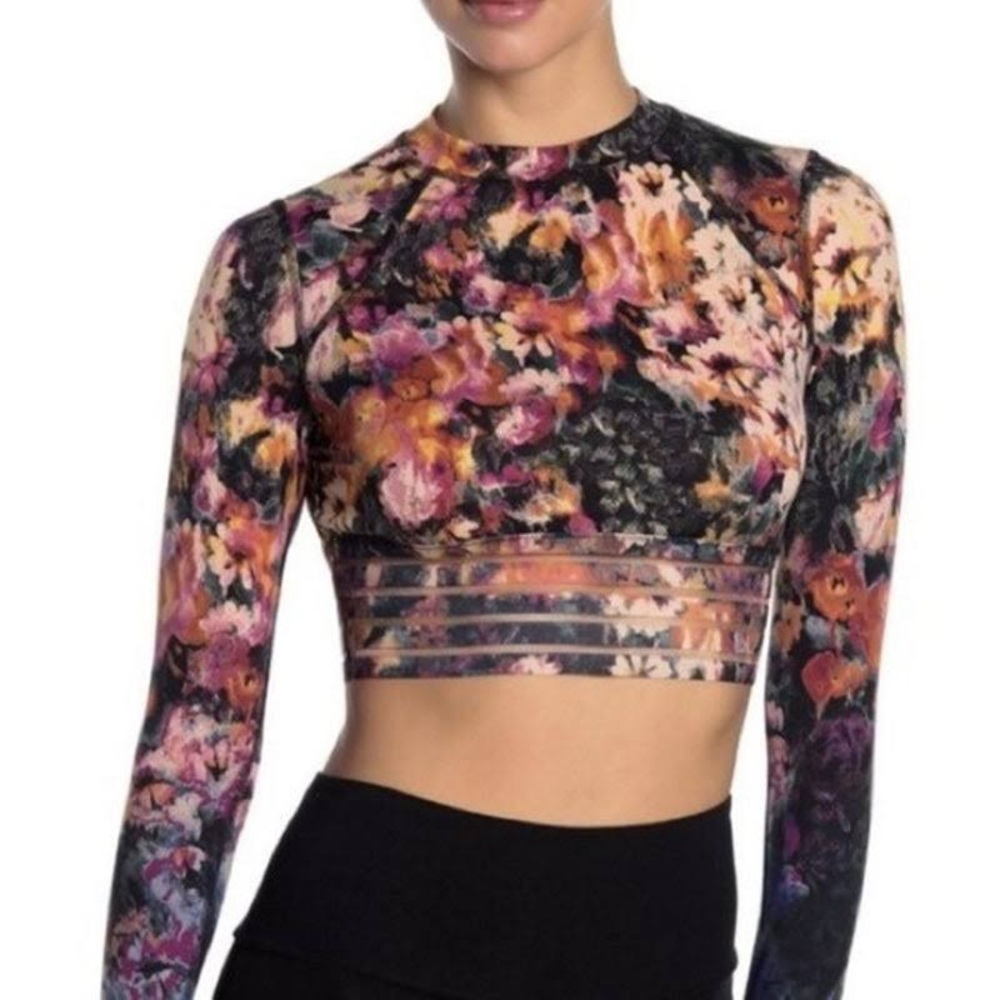 Free People IDRIS floral long sleeve top